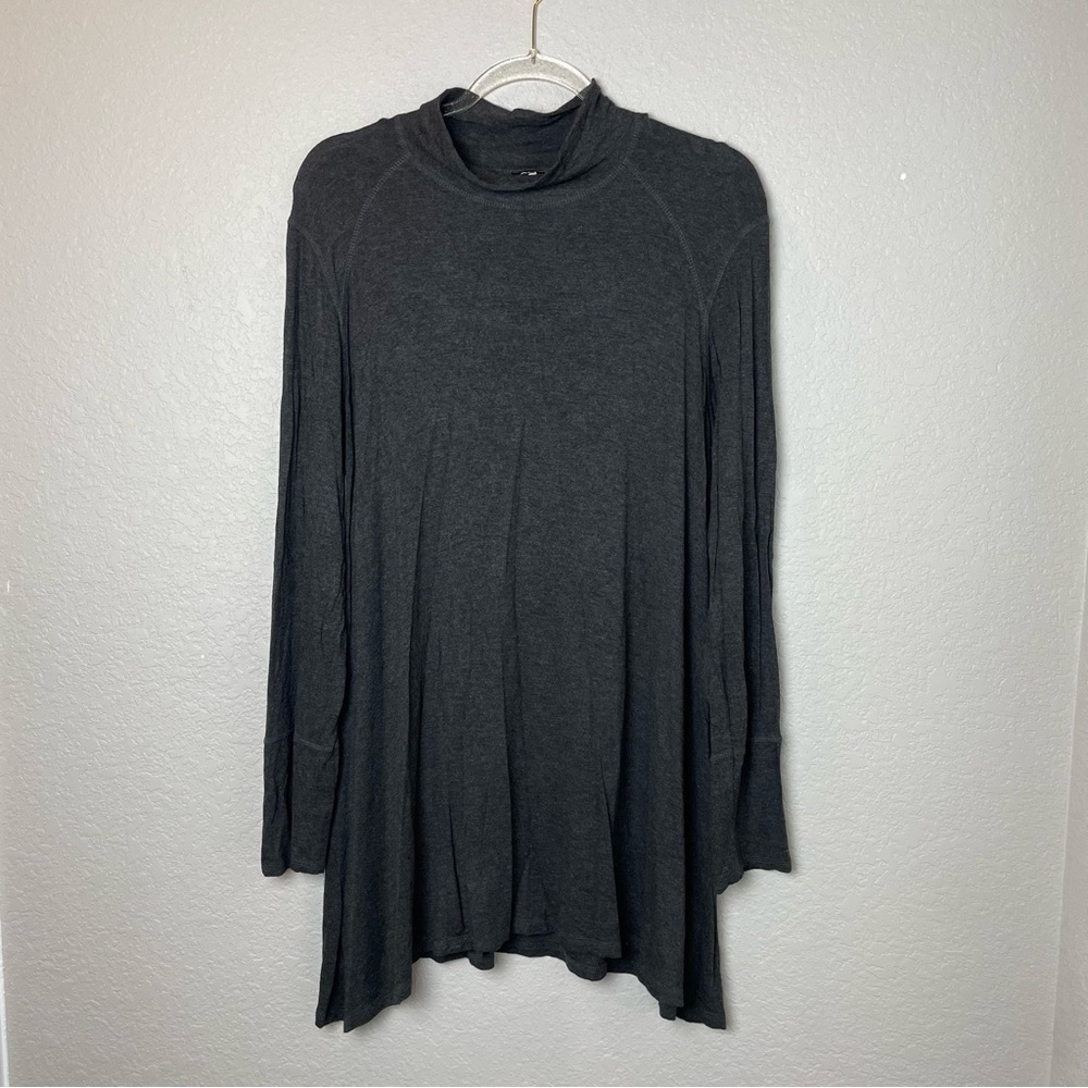 Cable & Gauge Dark Gray Long Sleeve Women's Mock-neck Tunic Size L
